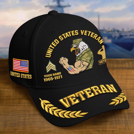 Embroidered Veterans Hats - Custom Military Caps For Men