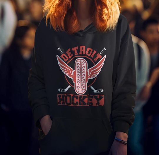 Discover Detroit Hockey Hoodie | Red Wings Long Sleeve | Birthday Gift | NHL Fan Gift | Motor City Sweater Fan Gift | Sports Apparel Unisex Hoodie