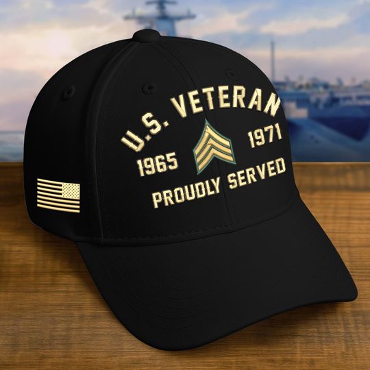 Embroidered Veterans Hats - Personalized Military Caps, Embroidered Patch Design