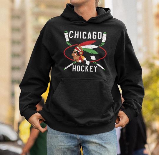 Chicago Hockey Hoodie | Blackhawks Long Sleeve | Birthday Gift | NHL Fan | Chi-town Sweater Gift | Sports Apparel Unisex Hoodie