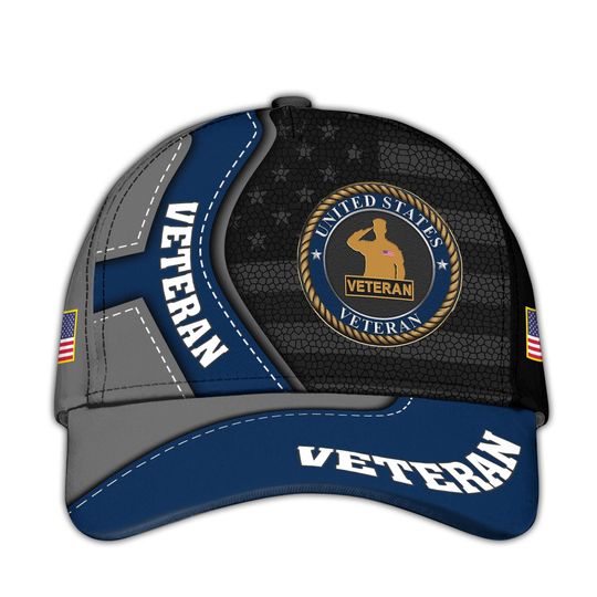 Veteran Caps For Men  Military Veteran Baseball Cap, Patriotic Hat, Gift For Veterans