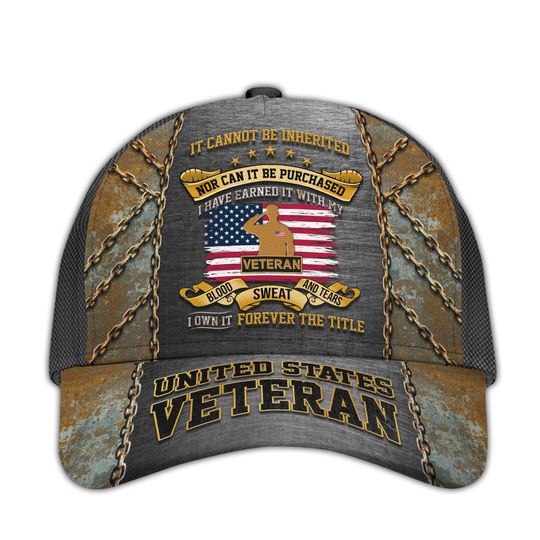 Veteran Baseball Caps  Blood Sweat And Tears Veteran Cap, Military Hats