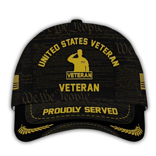 Proudly Served Veteran Baseball Caps  Military Veteran Hats, Patriotic Baseball Hat