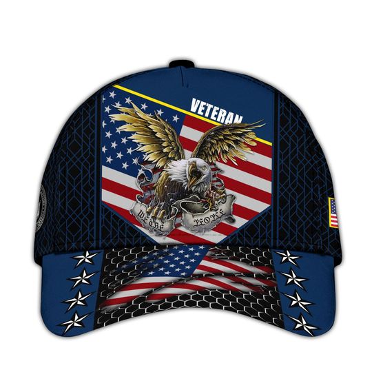 Veteran Caps For Men Proud US Veteran Dad Hat Vets Caps Patriotic Caps For Men