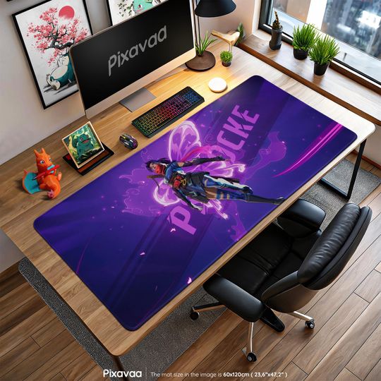 Psylocke Psychic Blade Mouse Pad - Marvel X-Men Telekinetic Hero Art, Purple Energy Gaming Desk Mat, Mutant Gift
