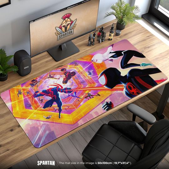 Across the Spider-Verse Gaming Desk Mat, Spider-Gwen Gift, Multiverse Anime Decor