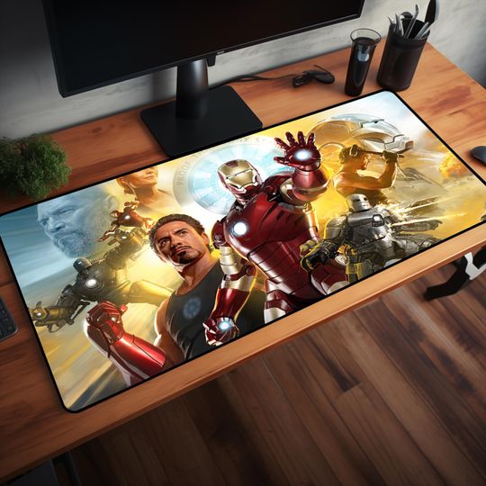 Discover ron Man Mouse Pad - ron Man Desk Mat - RGB Extra Large Mouse Pad - Office Desk Mat - Large Desk Mat