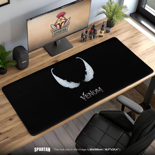 Discover Venom Face Mouse Pad  Dark Symbiote Design Gaming Desk Mat, Marvel Anti-Hero Setup, Gift for Comic Fans