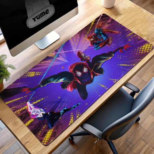 Discover Spider-Man Gaming Mouse Pad, Across the Spider-Verse Desk Mat, Miles Morales XXL Pad, Marvel Gift, Spider-Man Decor