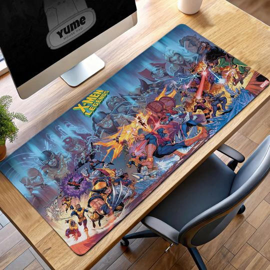 Discover X-Men Legends Battle Desk Mat - Marvel Comic Gaming Mouse Pad, Mutant Team Art, Gift for Marvel Fans