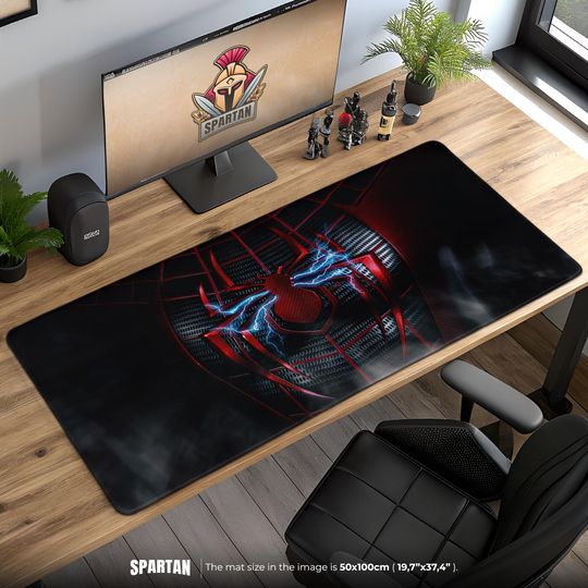 Discover Miles Morales Spider-Man Mouse Pad - Electric Suit Design with Red Web Aesthetic, Gaming Desk Mat, Hero Gift Idea