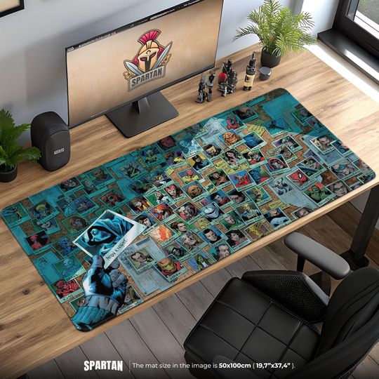 Discover Marvel Hero Roster Mouse Pad - Comic Detective Board Desk Mat, Moon Knight Gaming Pad, Multiverse Superhero Gift Idea