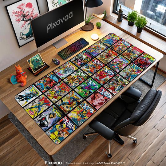 Discover X-Men Comic Cover Collage Mouse Pad  Marvel Retro Desk Mat, Vintage Mutant Art, Wolverine Gift, Comic Book Decor