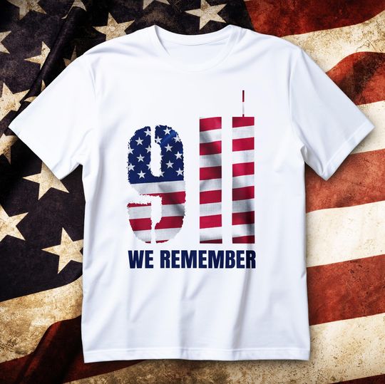 Discover 9/11 We Remember Shirt - American Flag Twin Towers Memorial Tee, Patriotic September 11th Tribute T-Shirt for Veterans & First Responders