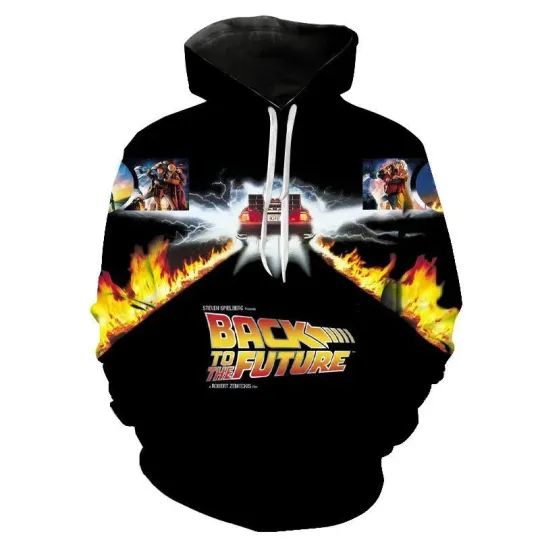 3D Hoodie for Movie Fans Back to the Future 3D Print, Unisex