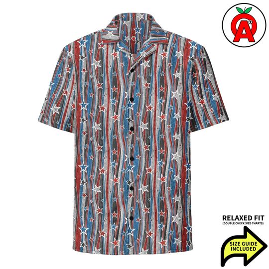 Discover Bold USA Patriotism Stars & Stripes Button-Up Shirt - Patriotic Pride Apparel for Patriots, Veterans, 4th of July Enthusiasts