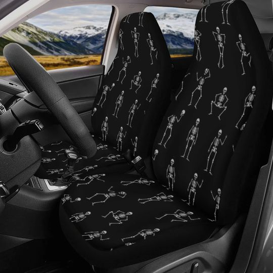 Skeleton skull Car Seat Cover car mat Halloween skull car seat cover mat Gothic skull car seat protector covers mat skeleton car accessories