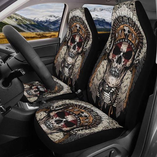 Discover Skull Car Seat Cover skull car mat, Grim reaper skull seat cover mat for car,  Halloween skeleton seat protector cover mat protector for car