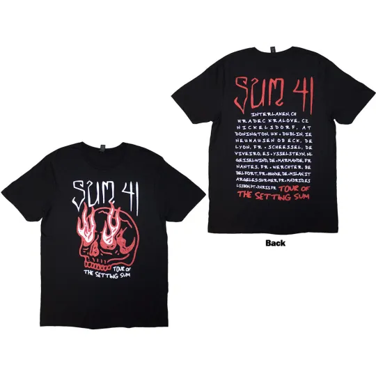 Discover Sum 41 Unisex Tour '24 Skull T-Shirt Black, Ex-Tour Back Print