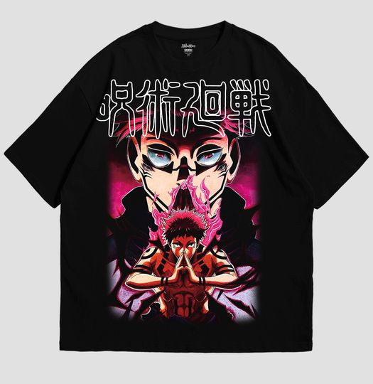 Jujutsu Anime T-Shirt | Japanese Manga Graphic Tee | Sukuna Inspired Oversized Shirt | Unisex Harajuku Streetwear