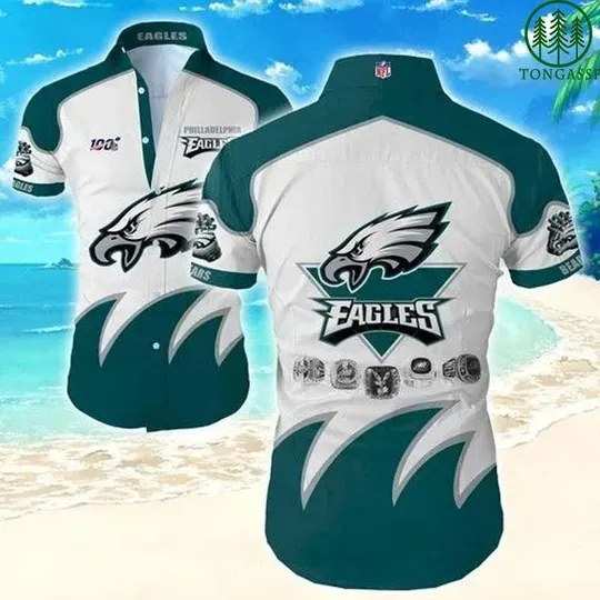 Philadelphia Eagles Hawaiian Shirt, Football Aloha Beach Shirt, Football Fan Gift, Game Day Party Outfit