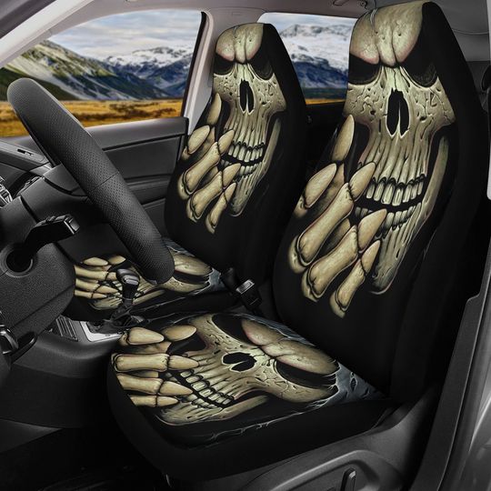 Discover Grim reaper Skull Car Seat Cover car mat Halloween skeleton seat cover mat ghost car seat protector evil mat skeleton car mat seat protector