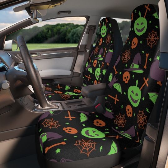 Discover Halloween Pastel Goth Car Seat Covers Goth Car Accessories Pastel Halloween Kawaii Goth JackOLantern Witchy Spooky Halloween Car Seat Covers