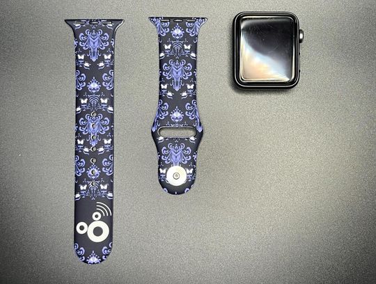 Discover Haunted Mansion Black & Purple Apple Watch Band - Silicone Sport Band