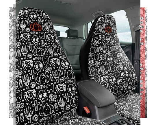 Discover Dark Art Car Seats Covers, Esoteric Car Seats Protector, Halloween decor Car Accessories, Witchy Halloween