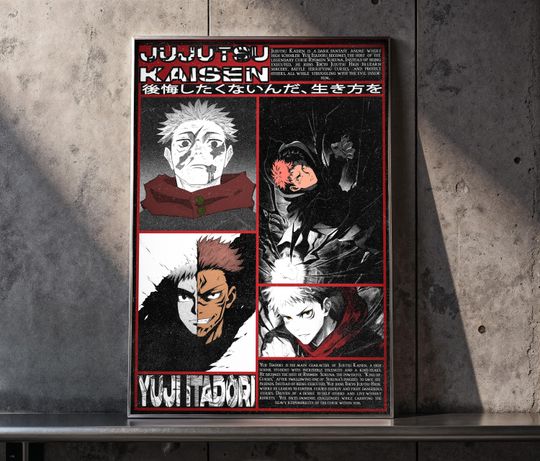 Jujutsu Satoru Yuji Itadori Poster Premium Matte Vertical Home & Living