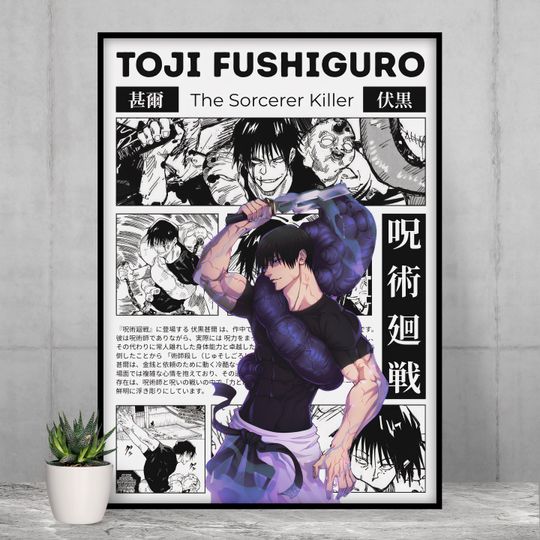 Discover Toji Fushiguro Anime Poster, Jujutsu Satoru Wall Art, JJK Manga Wall Prints, Gift