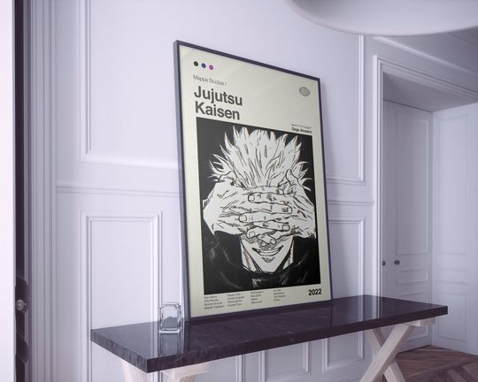 Discover Anime Poster | Jujutsu Satoru Print | Anime Poster | Anime Manga Art Print | Minimalist Poster | Vintage Retro Art Print | Flexible Sizes