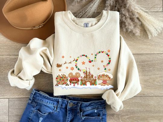 Discover Disney Gingerbread Castle Sweatshirt for Family, Christmas Mickey Castle Top