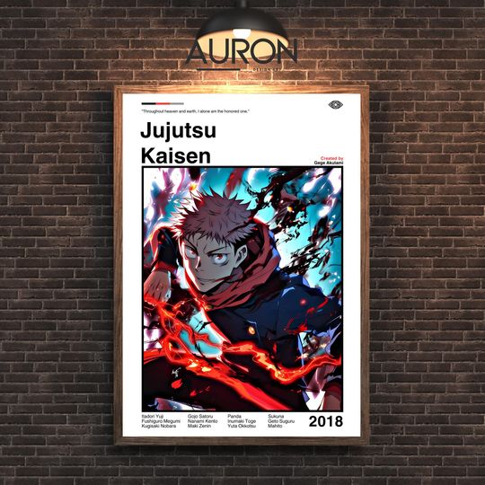 Jujutsu Satoru Poster | JJK Anime Poster | Manga Print | Minimalist Vintage Retro Art | Vertical Premium Matte Poster