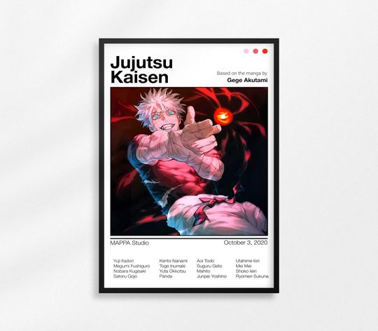 Jujutsu Satoru Poster: Yuji Itadori Anime Manga Art Print, Digital or Physical