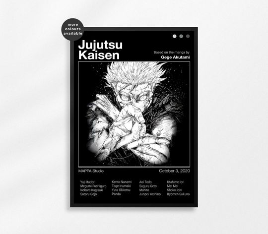 Jujutsu Satoru Anime Poster: Sukuna Intense Manga Art Print, Digital or Physical Wall Decor
