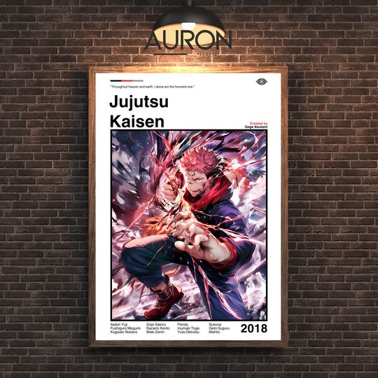 Discover Jujutsu Satoru Poster | JJK Anime Poster | Manga Print | Minimalist Vintage Retro Art | Premium Matte Vertical Poster