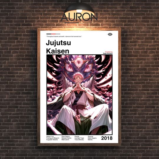 Jujutsu Satoru Poster | JJK Anime Manga Print | Minimalist Vintage Retro Wall Art