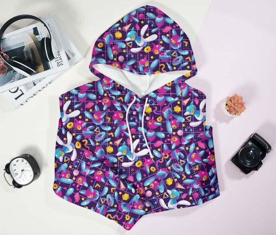 Porygon Hoodie, Kawaii Unisex Graphic Hoodie,  Colorful Aesthetic Hoodie