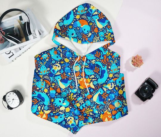 Magikarp Squirtle Hoodie, Cute Kawaii Hoodie, Unisex Graphic Hoodie, Water Type Hoodie