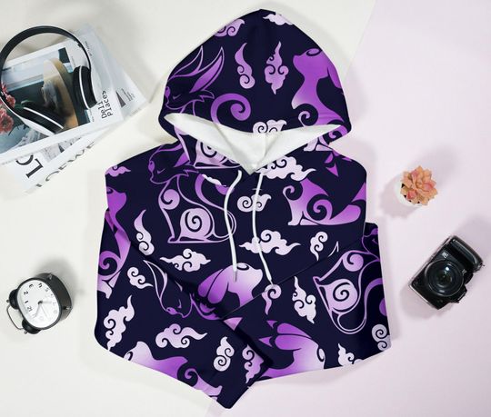 Espeon Hoodie Shirt, Trendy Unisex Hoodie, Kawaii Purple Graphic Hoodie