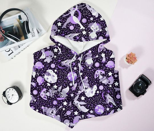 Mewtwo Hoodie, Galaxy Eevee Hoodie, Cute Kawaii Space Hoodie