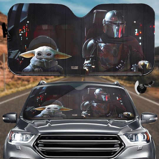 Discover Mandalorian Car Sunshade, Baby Yoda Auto Sunshade, Star Wars Sun Visor Car, Star Wars Car Windshield Cover, Disney Movie Car Windshield