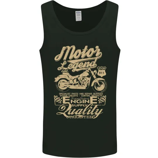 Discover Motor Legend Biker Motorbike Motorcycle Mens Vest Tank Top