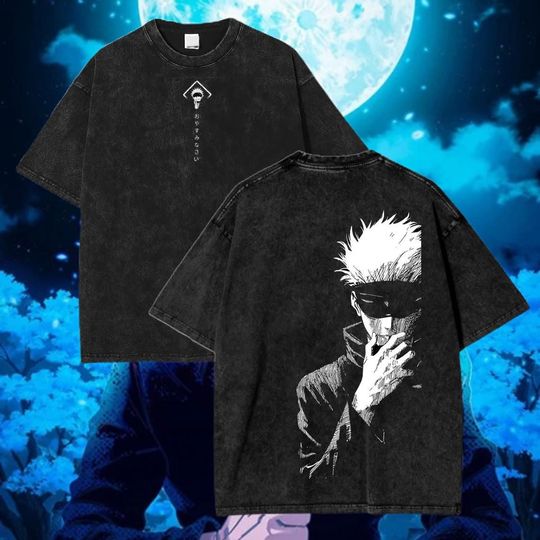 Unisex Washed Vintage Dark-Elegance T-Shirt, 100% Cotton, Oversized 90s Style, Gothic Cosplay Fashion Merch