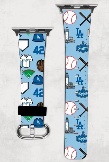 Discover Los Angeles Dodgers Apple Watch Band NEW 38/40/41 & 42/44/45 MLB Baseball