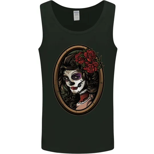 Day of the Dead La Catrina Sugar Skull Men's Tank Top