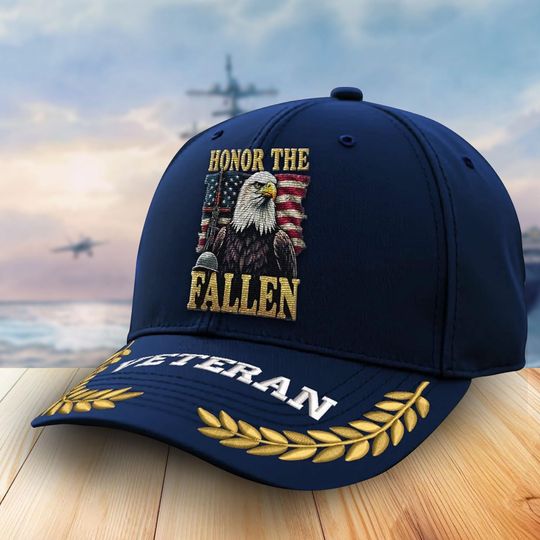 Embroidered Veterans Hats For Men, Honor The Fallen Veteran Cap, Military Caps For Men