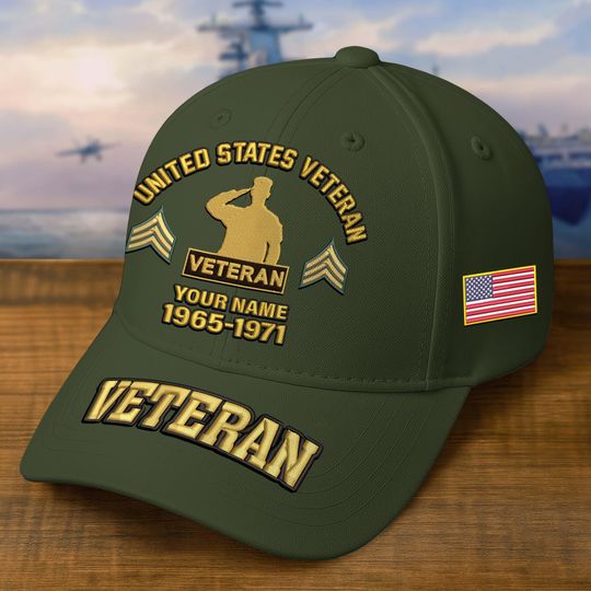 Embroidered Veteran Hats - Custom Hats Military For Men, Embroidered Patch Design