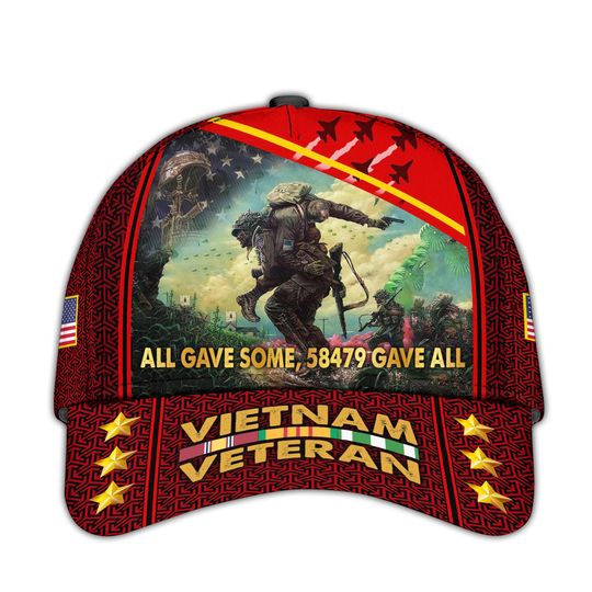 Vietnam Veteran Hats For Men Proud US Veteran Dad Hat Patriotic Baseball Cap